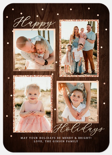 Glittering Rustica Holiday Photo Cards