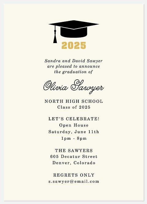 Formal Ceremony Graduation Invitations