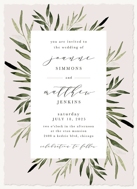 Fresh Greenery Wedding Invitations