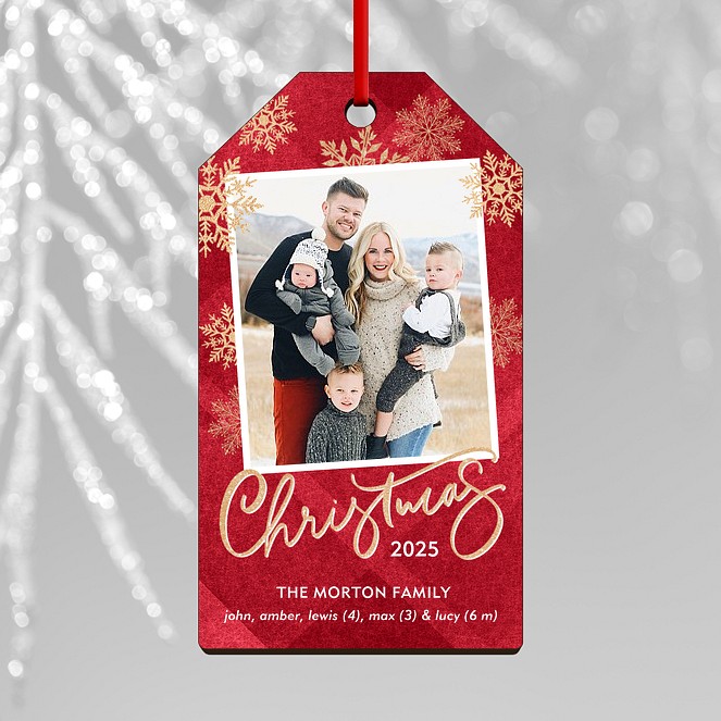 Golden Snowflakes Custom Ornaments