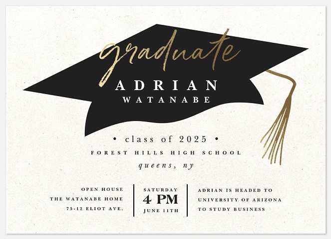 Golden Tassel Graduation Cards