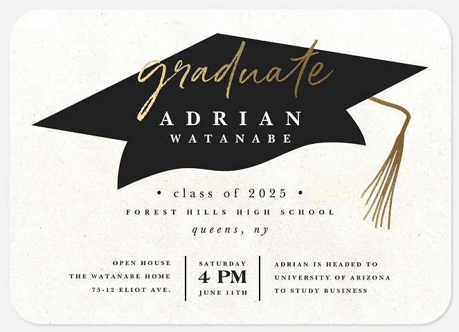 Golden Tassel Graduation Cards