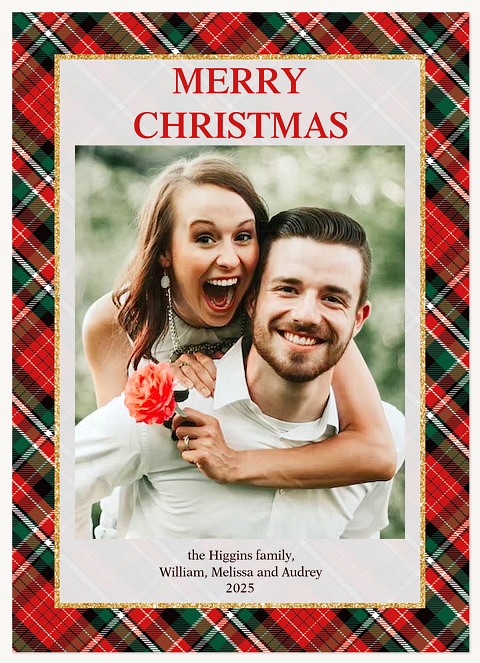 Checkered Cheer Personalized Holiday Cards