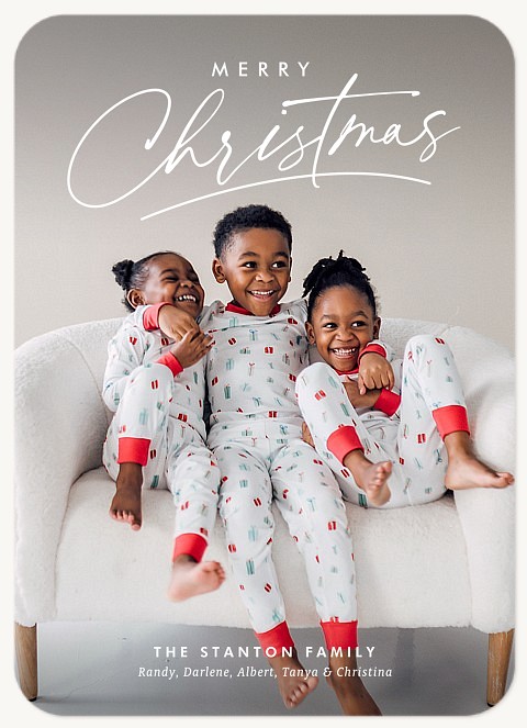 Contemporary Underline Personalized Holiday Cards