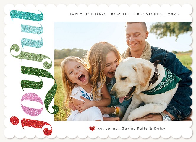 Rainbow Sparkle Personalized Holiday Cards