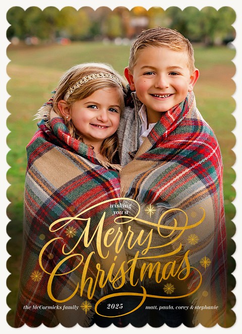 Glowing Greeting Personalized Holiday Cards