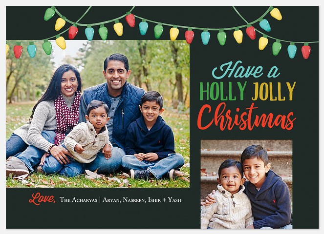 Holly Jolly Christmas Holiday Photo Cards
