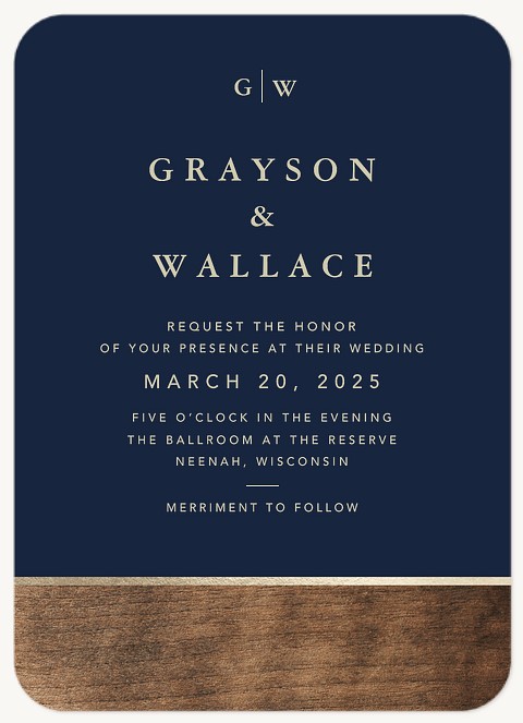 Distinguished Oak Wedding Invitations