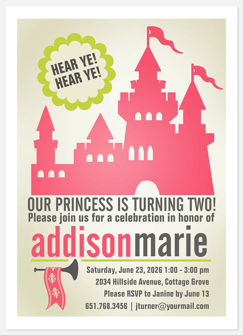 Pink Palace Party Kids' Birthday Invitations