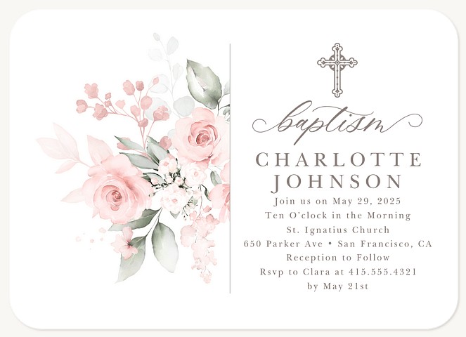 Modern Watercolor Baptisms & Christening Invitations