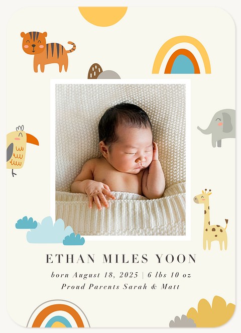 Jungle Fun Baby Announcements