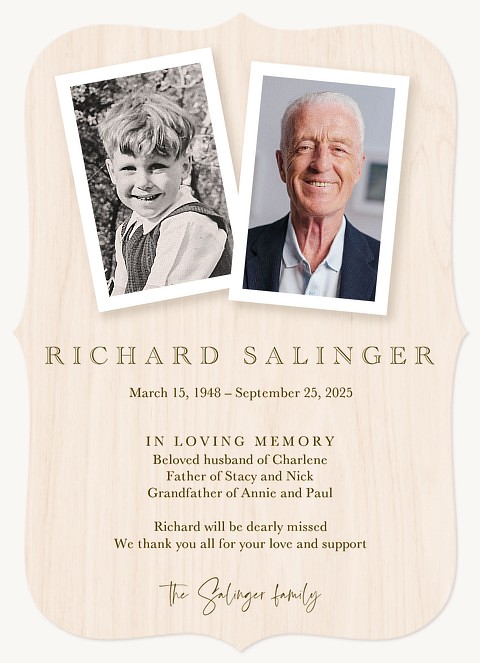 Serene Birch Memorial & Sympathy Cards
