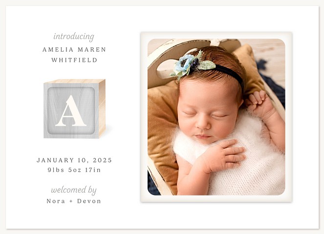 Baby Block Baby Announcements