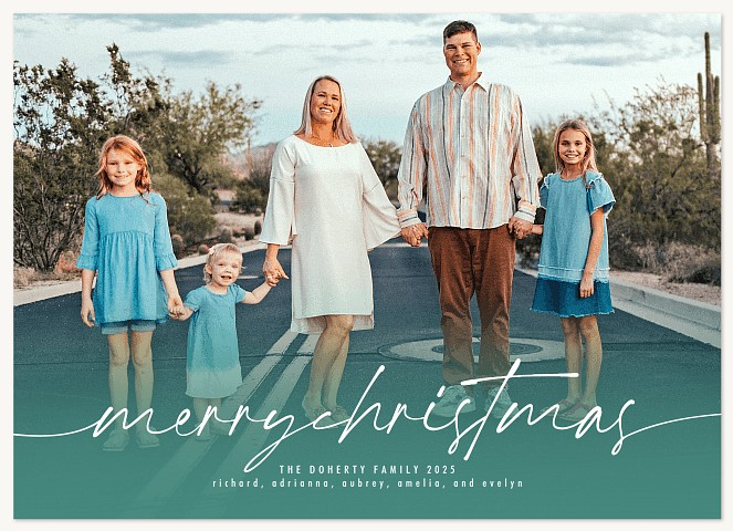 Flowing Script Personalized Holiday Cards