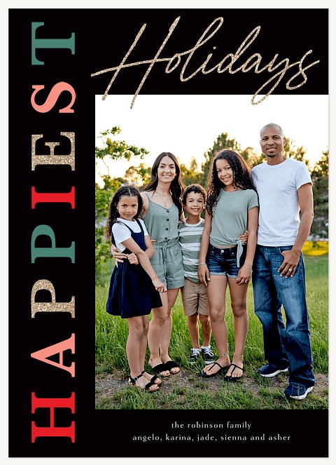 Colorful Sparkle Personalized Holiday Cards