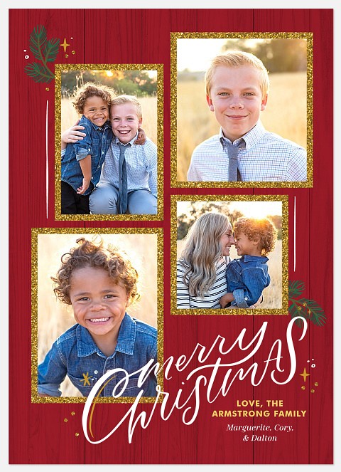 Barnyard Glitter Holiday Photo Cards