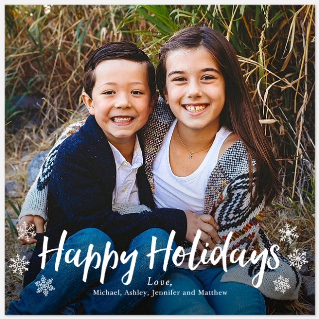 Snowflake Script Holiday Photo Cards