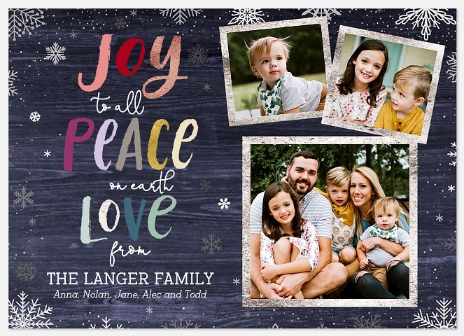 Technicolor Snowfall Holiday Photo Cards