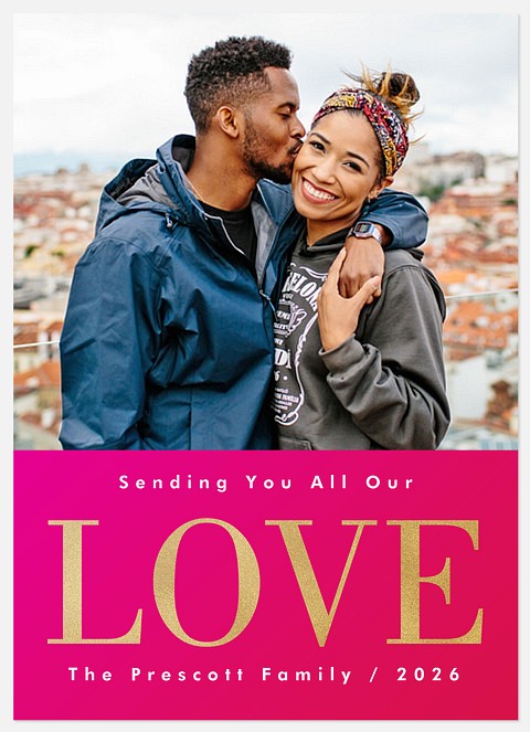 Golden Love Valentine Photo Cards