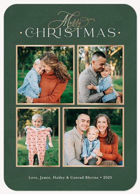 Shimmering Elegance Personalized Holiday Cards