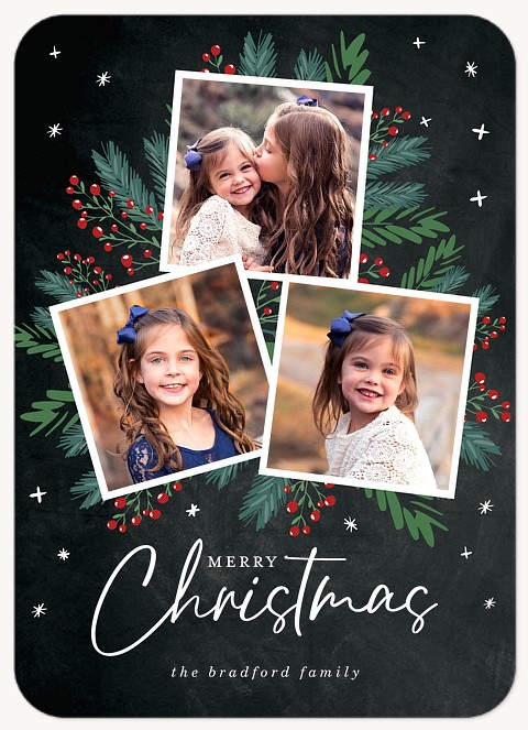 Floral Triangle Personalized Holiday Cards
