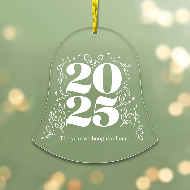 Linear Sprigs Personalized Ornaments