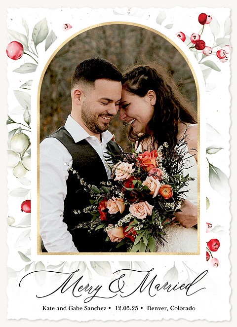 Watercolor Window Personalized Holiday Cards