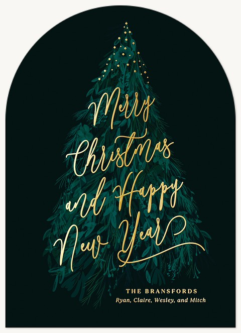 Botanical Tree Personalized Holiday Cards