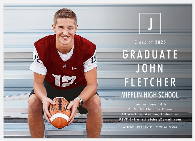 Striking Monogram Graduation Cards