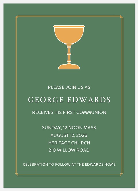 Communion Cup First Communion Invitations