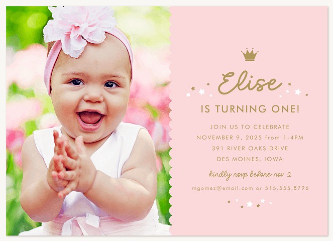 Perfect Princess Kids Birthday Invitations