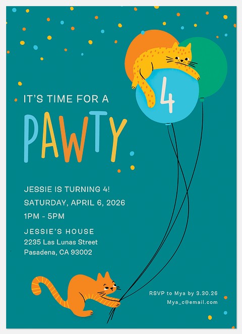 Pawty Time! Kids' Birthday Invitations