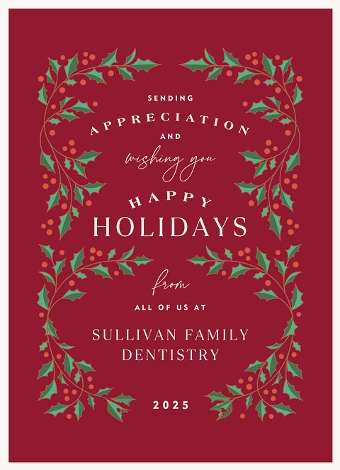 Holly Borders Business Holiday Cards