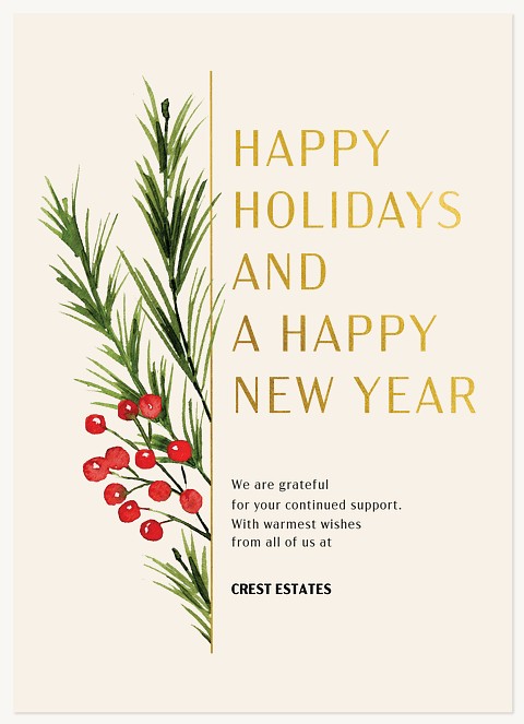 Watercolor Greeting Business Holiday Cards