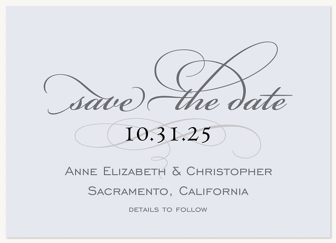 Sterling Scroll Save the Date Cards