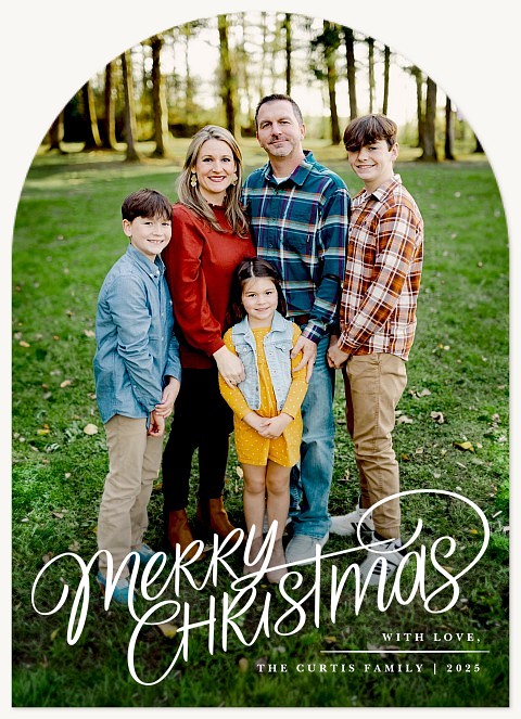Jovial Script Personalized Holiday Cards
