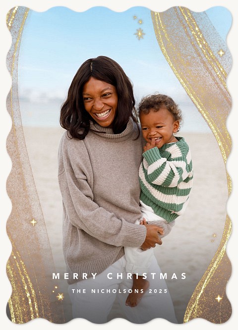 Glitter Swirl Personalized Holiday Cards