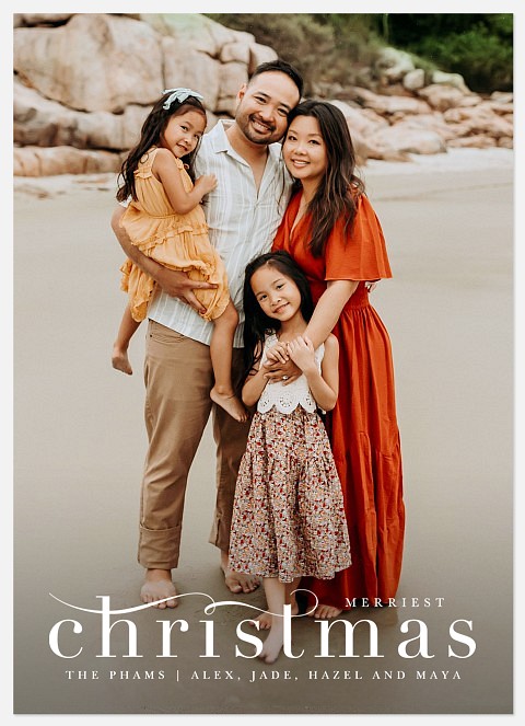 Twirling Ribbon Holiday Photo Cards