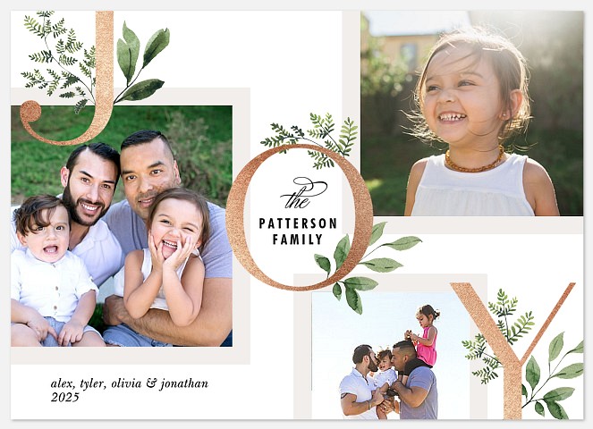 Leafy Joy Holiday Photo Cards
