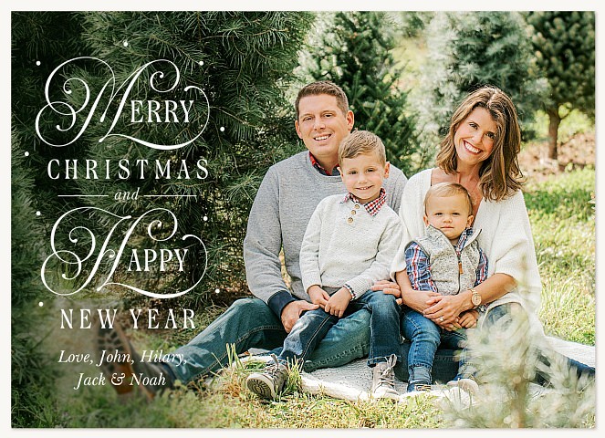 Filigree Swirls Personalized Holiday Cards