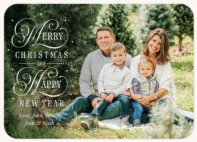 Filigree Swirls Personalized Holiday Cards