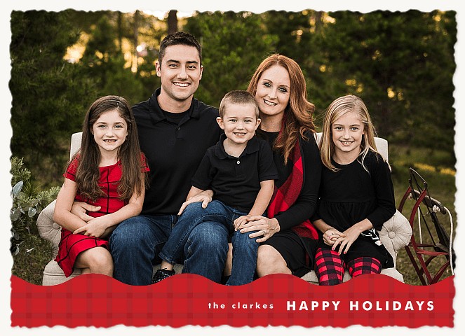 Plaid Curve Personalized Holiday Cards
