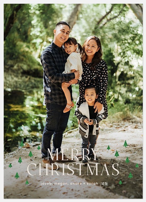 Abstract Trees Holiday Photo Cards