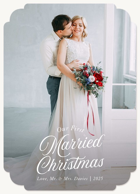 First Married Personalized Holiday Cards