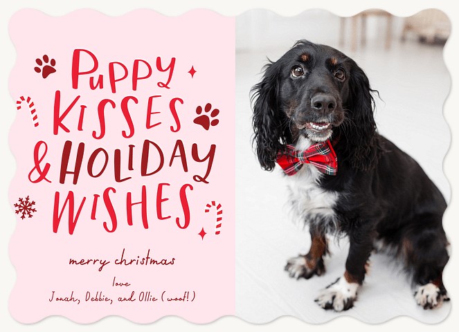 Puppy Kisses Personalized Holiday Cards