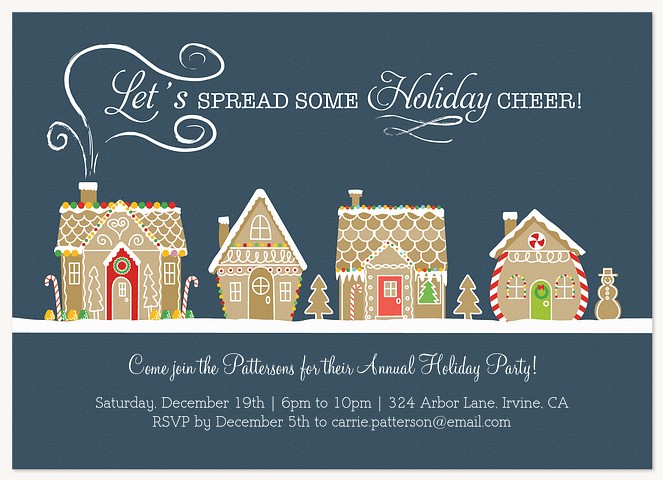 Gingerbread Charm Holiday Party Invitations
