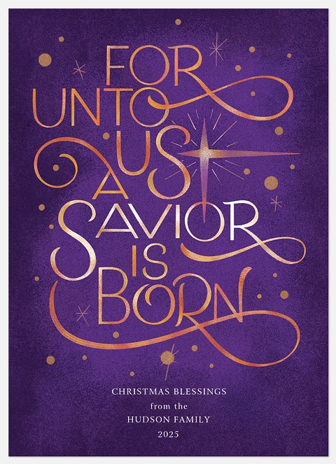 A Savior is Born Holiday Photo Cards