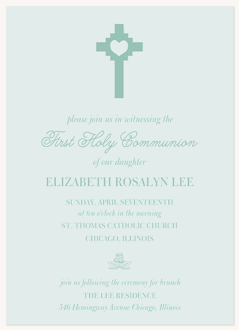 Blessed Love First Communion Invitations