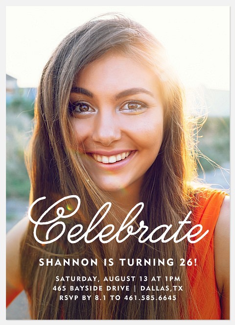 Delightful Celebration Adult Birthday Invitations