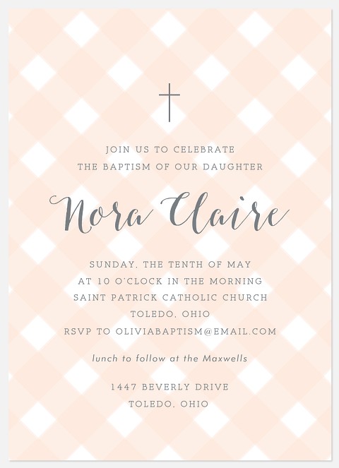 Darling Cross Baptism Christening Invitations